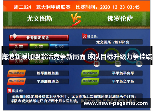 海港新援加盟激活竞争新局面 球队目标升级力争佳绩
